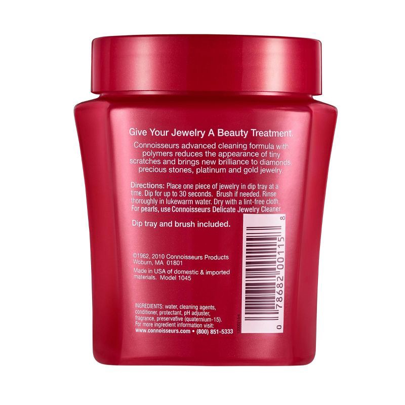 slide 2 of 3, Connoisseurs Precious Jewelry Cleaner: Liquid Solution with Cleaning Brush & Dipping Basket for Gold Surfaces, 8 oz, 8 oz