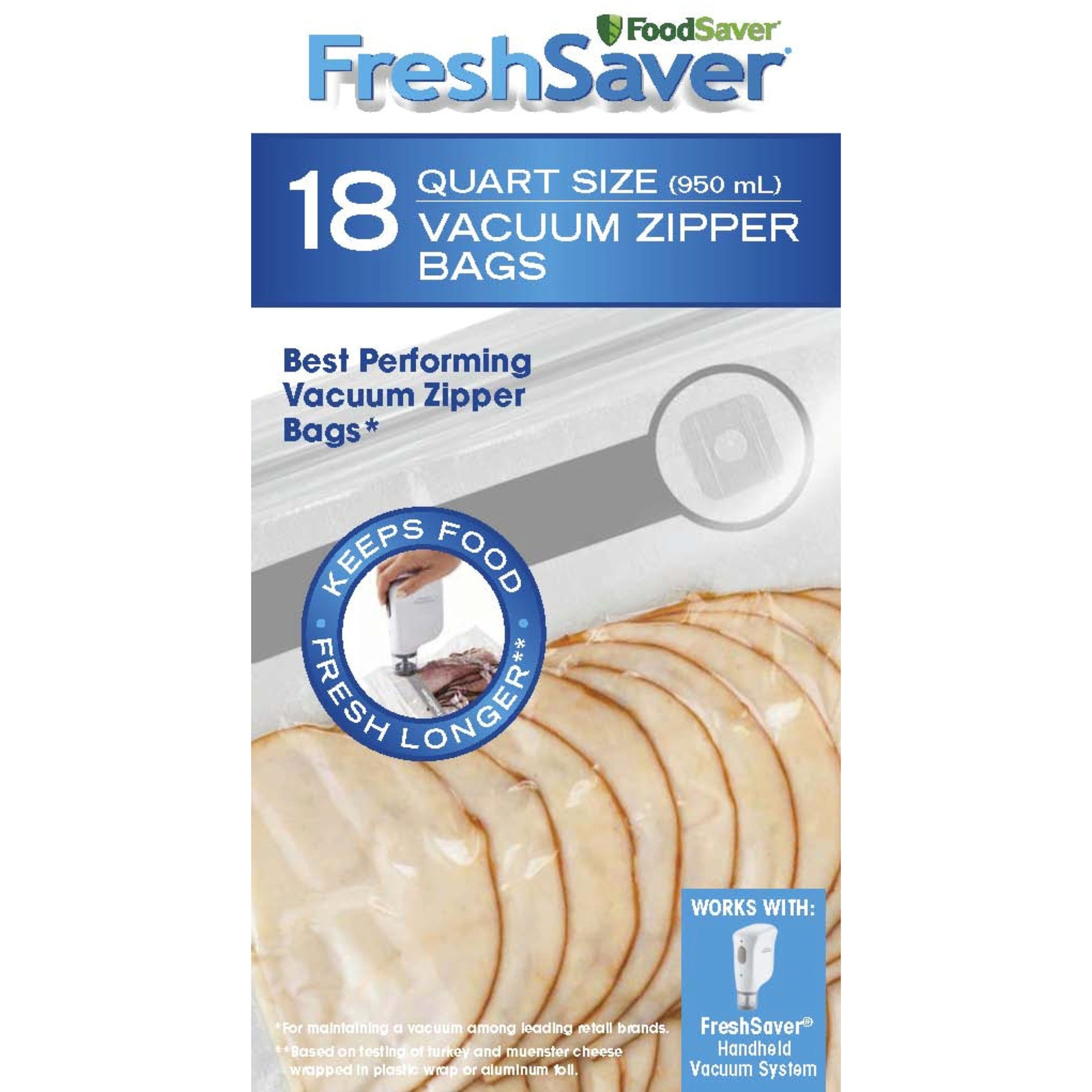 FoodSaver 1qt 18ct Vacuum Zipper Bags 1 qt, 18 ct