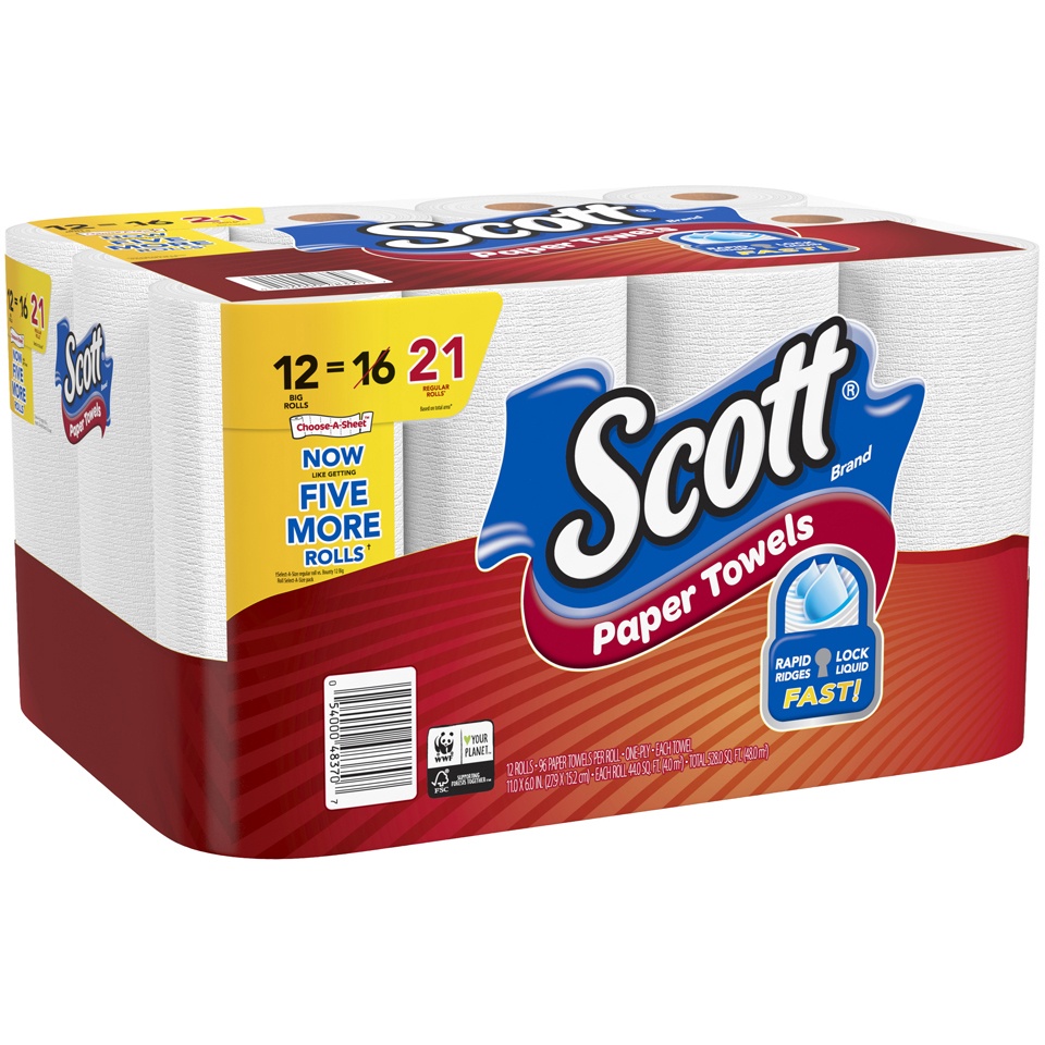 slide 2 of 3, Scott Choose-A-Sheet Paper Towels, 12 ct