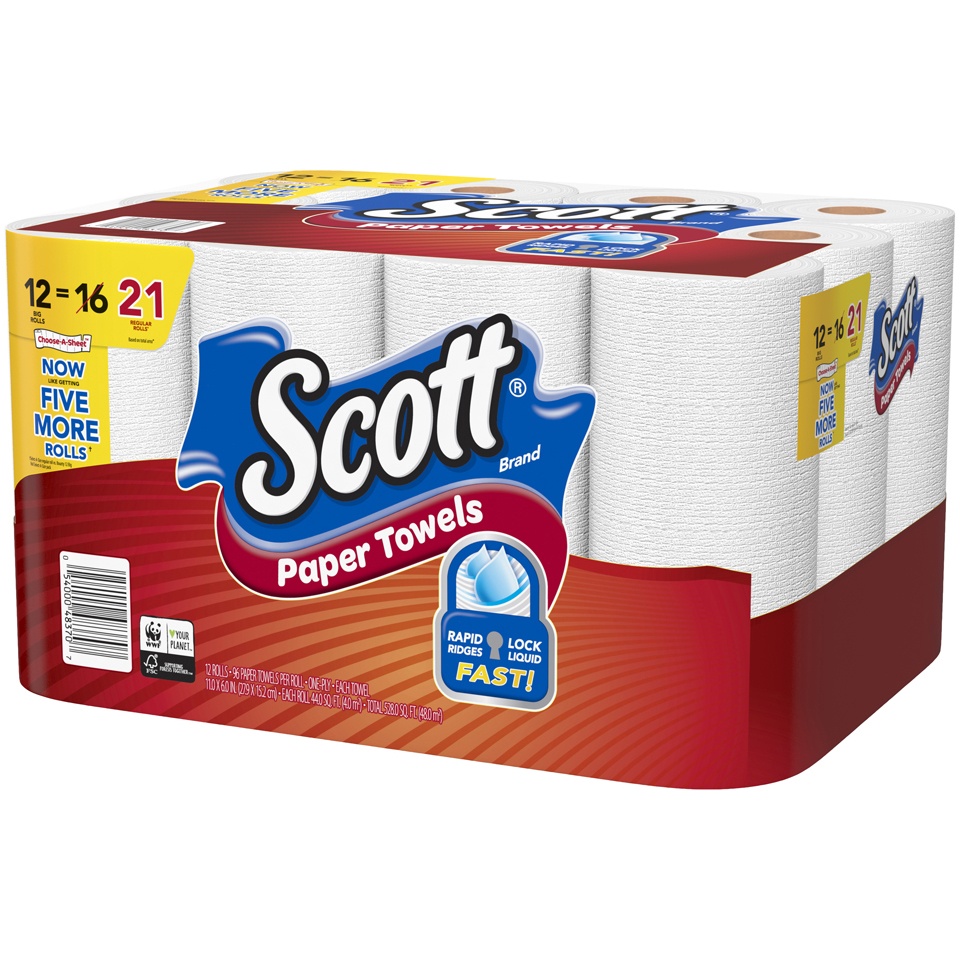 slide 3 of 3, Scott Choose-A-Sheet Paper Towels, 12 ct