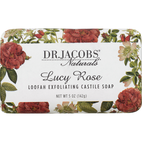 slide 1 of 1, Dr. Jacobs Naturals Lucy Rose Loofah Exfoliating Castile Soap Bar, 5 oz