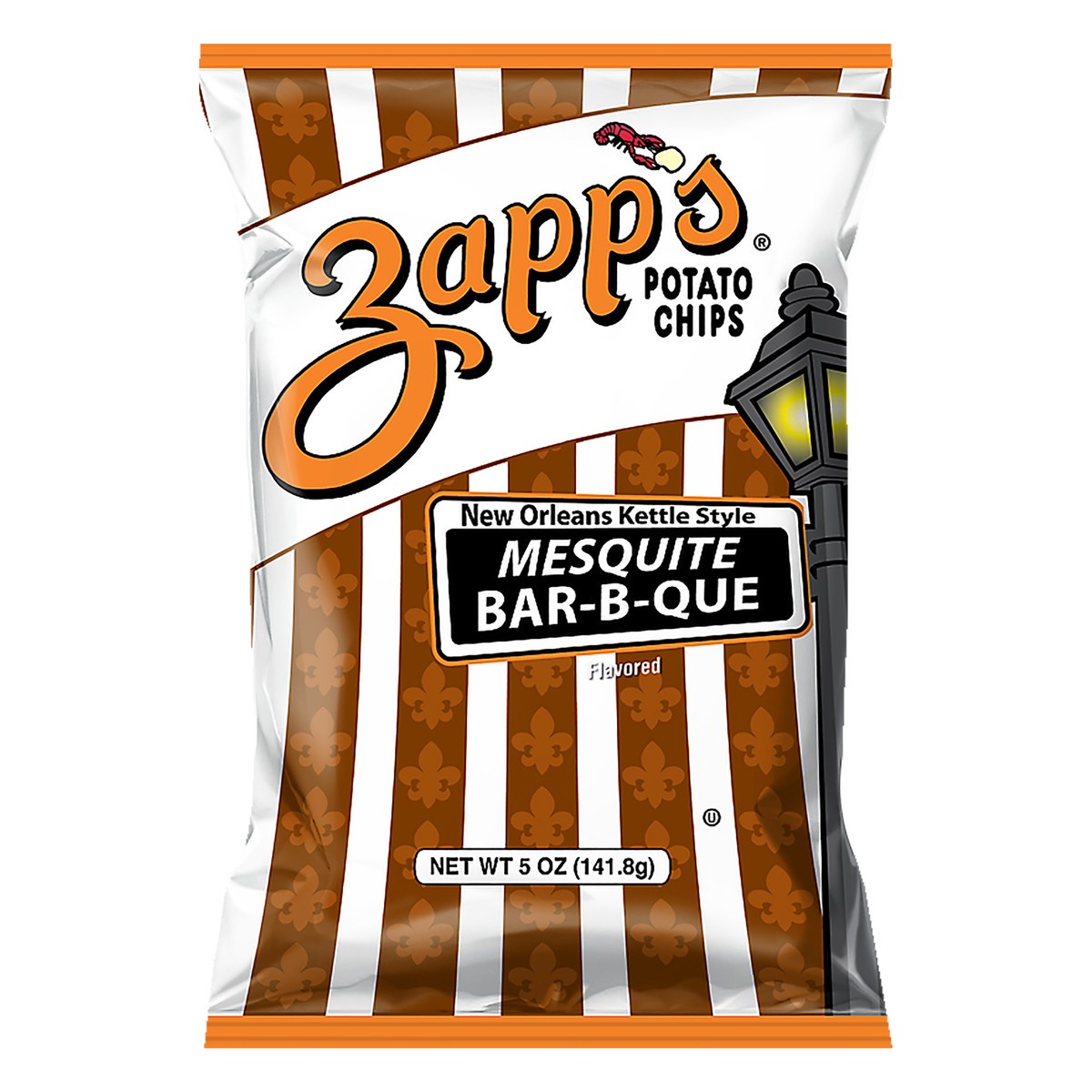 slide 1 of 9, Zapp's New Orleans Kettle Style Mesquite Bar-B-Que Flavored Potato Chips 5 oz, 5 oz