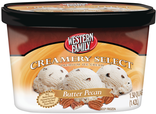 slide 1 of 1, Western Family Prem Butter Pecan, 48 oz