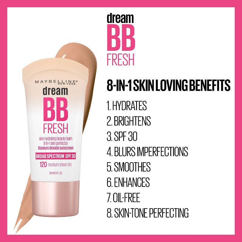 slide 3 of 6, Maybelline Dream Fresh BB Cream - 110 Light Medium - 1 fl oz, 1 fl oz