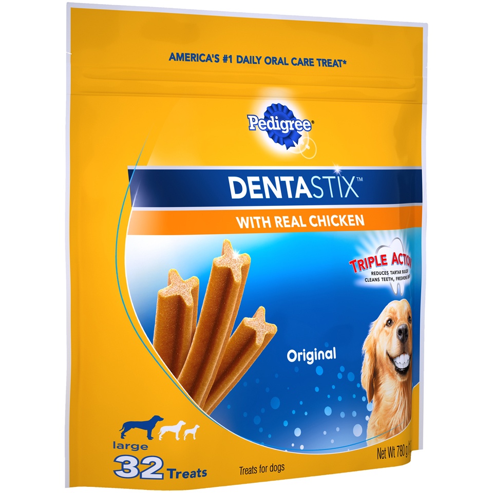 slide 2 of 9, Pedigree Dentastix Original Large Treats For Dogs, 32 ct