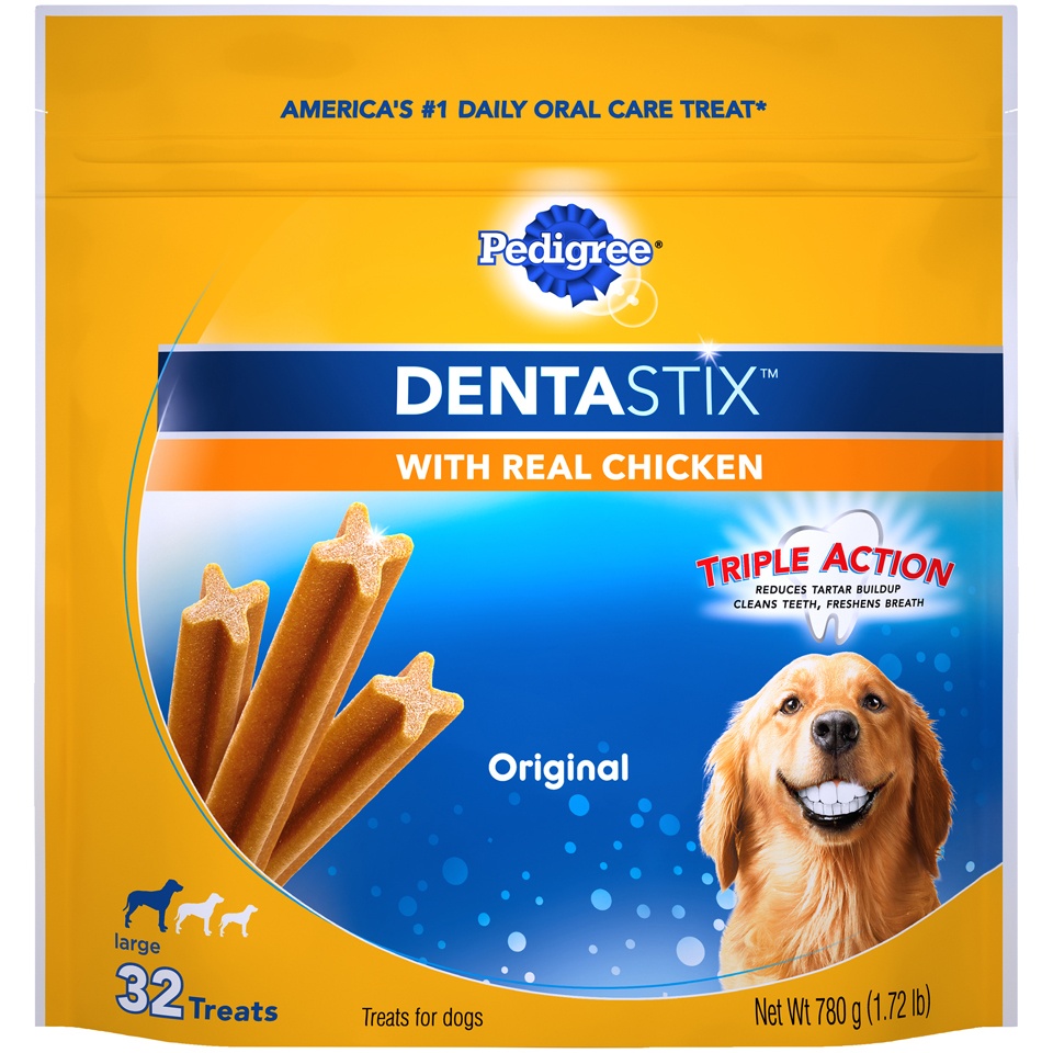 slide 1 of 9, Pedigree Dentastix Original Large Treats For Dogs, 32 ct