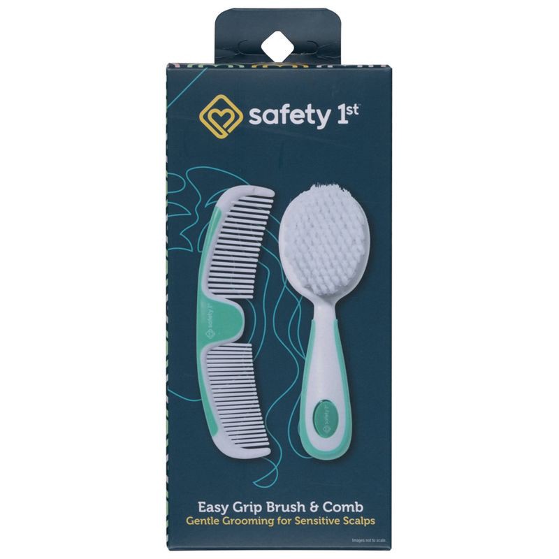 slide 1 of 5, Safety 1st Easy Grip Brush & Comb Set - White, 1 ct