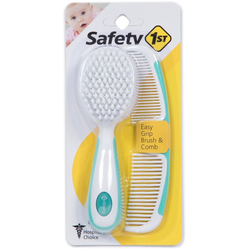 slide 1 of 5, Safety 1st Easy Grip Brush & Comb Set - White, 1 ct