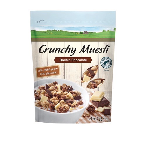 slide 1 of 1, crunchy muesli, double chocolate, 12.3 oz