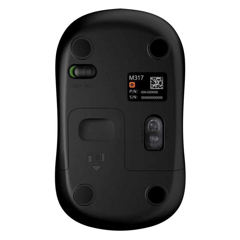 slide 3 of 3, Logitech Wireless Optical Mouse with Nano Receiver M317 - Black: Compatible with Windows, macOS, Chrome OS, Linux, 1 ct