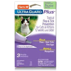 Hartz UltraGuard Plus Flea & Tick Drops for Cats - 3ct