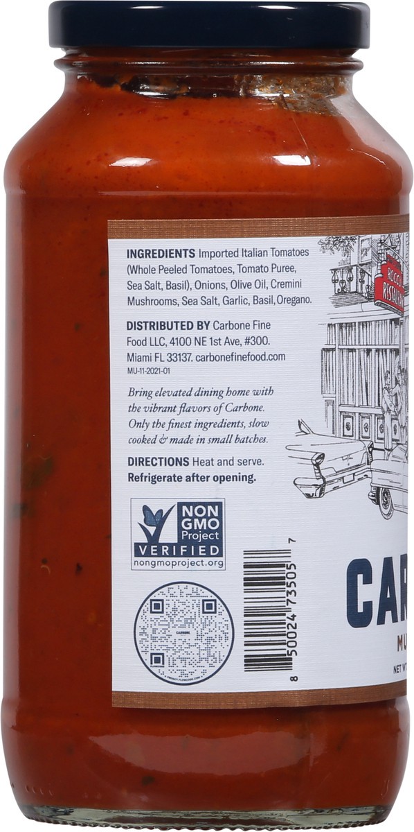 slide 9 of 9, Carbone Mushroom Marinara Pasta Sauce, 1 ct
