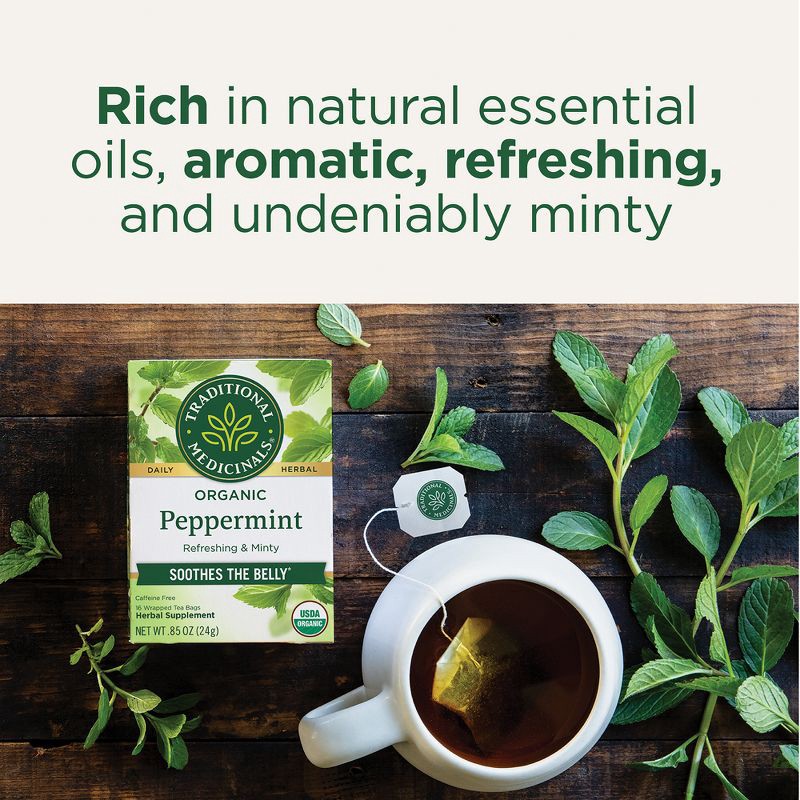 slide 8 of 14, Traditional Medicinals Organic Peppermint Herbal Tea - 16ct, 16 ct