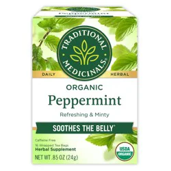Traditional Medicinals Organic Peppermint Herbal Tea - 16ct: Non-Caffeinated, Gluten-Free