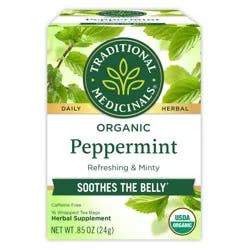 Traditional Medicinals Organic Peppermint Herbal Tea - 16ct: Non-Caffeinated, Gluten-Free