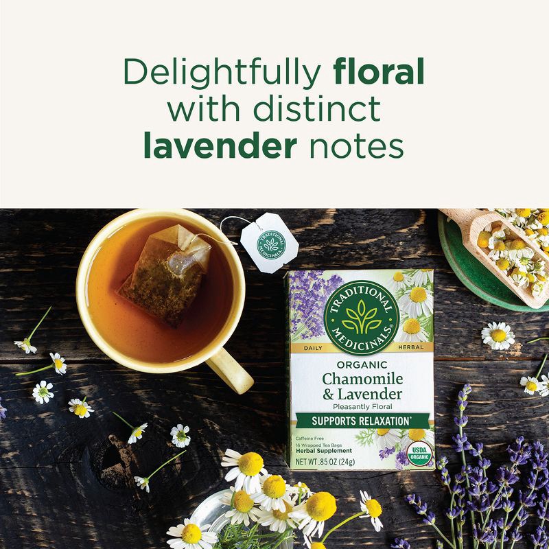 slide 8 of 13, Traditional Medicinals Organic Chamomile with Lavender Herbal Tea - 16ct, 16 ct