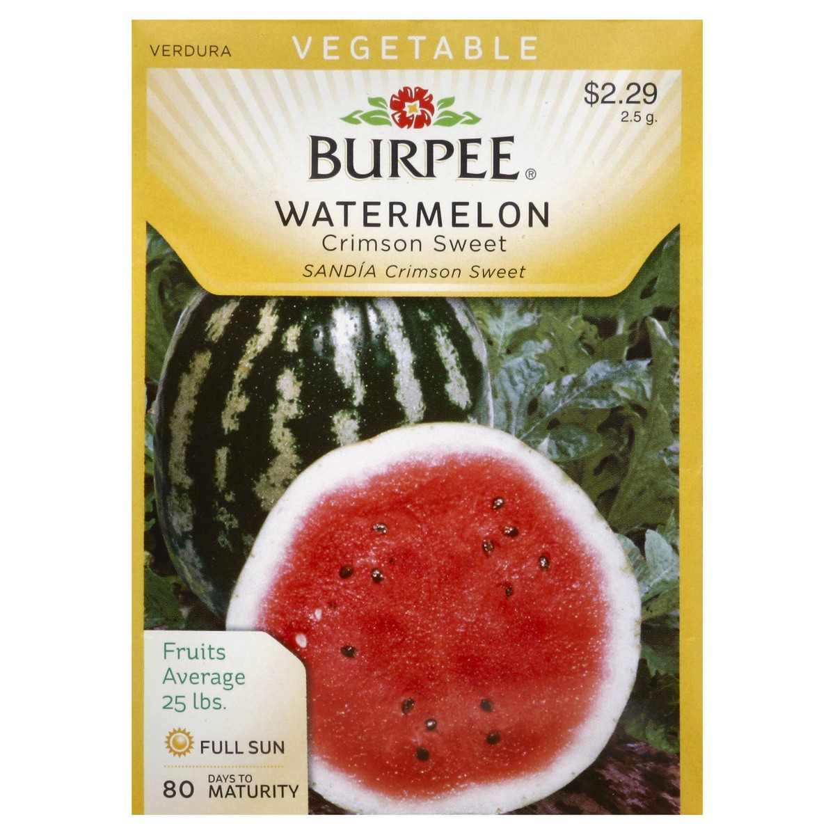 slide 1 of 1, Burpee Crimson Sweet Watermelon Seeds - Green, 2.5 gram