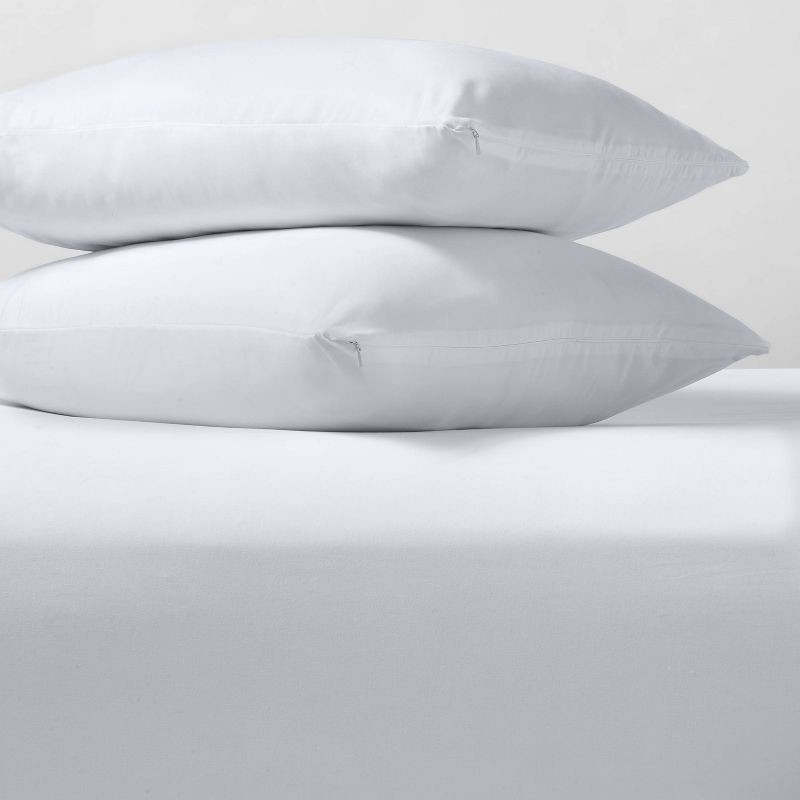 slide 2 of 4, Room Essentials™ Standard Queen Soft Zippered Machine Washable Pillow Protector- 2 Pack- White: 100% Polyester, OEKO-TEX Certified, 2 ct