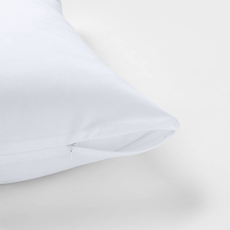 slide 3 of 4, Room Essentials™ Standard Queen Soft Zippered Machine Washable Pillow Protector- 2 Pack- White: 100% Polyester, OEKO-TEX Certified, 2 ct