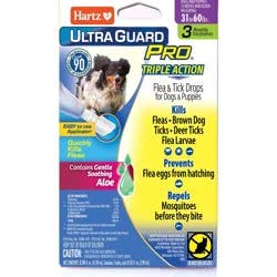 Hartz UltraGuard Pro Flea and Tick Treatment Drops for Dogs and Puppies - 31 to 60lbs - 3ct