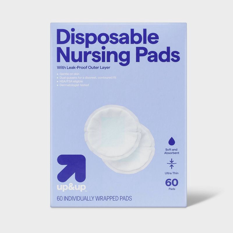 slide 1 of 5, Disposable Breast Pads - 60ct - up&up™, 60 ct