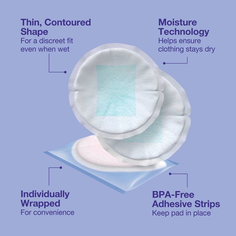 slide 5 of 5, Disposable Breast Pads - 60ct - up&up™, 60 ct