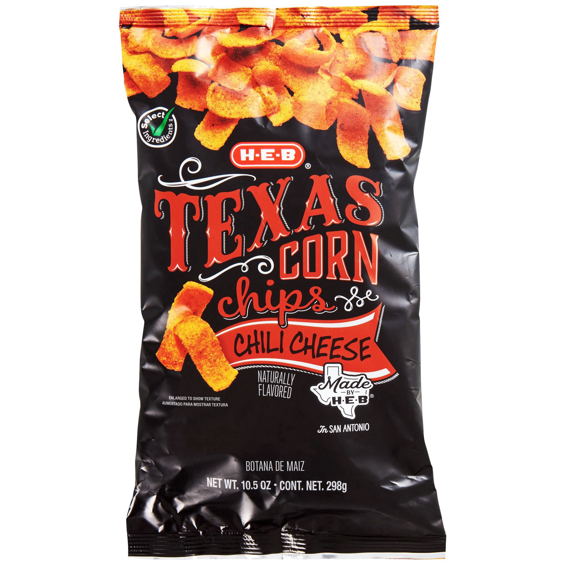 slide 1 of 1, H-E-B Chili Cheese Flavor Corn Chips, 10.5 oz