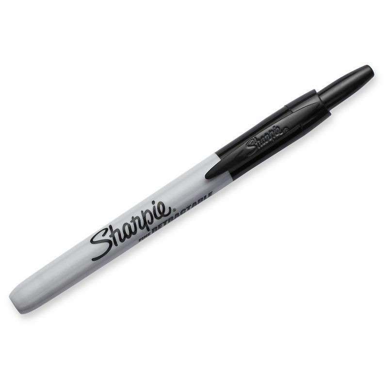 slide 2 of 6, Sharpie 3pk Permanent Markers Retractable Fine Tip Black, 3 ct