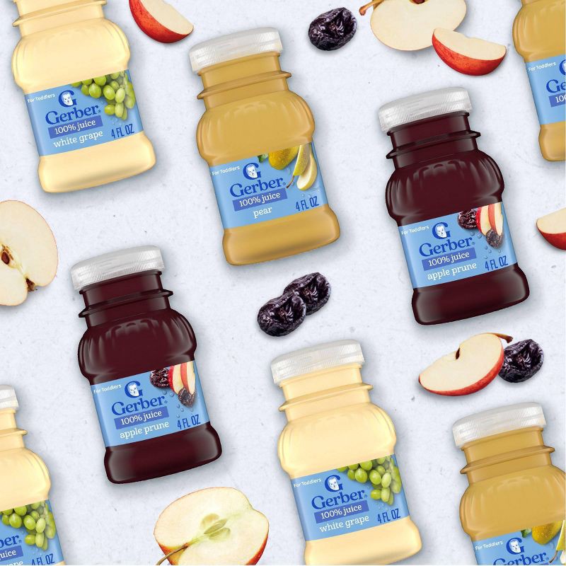 slide 9 of 10, Gerber Toddler Drink Apple Prune Juice Bottles - 4ct/4 fl oz, 4 ct, 4 fl oz