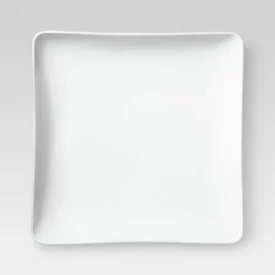 Square Porcelain Salad Plate 8" White - Threshold™: Microwave & Dishwasher Safe, Solid Glazed Dining Plate