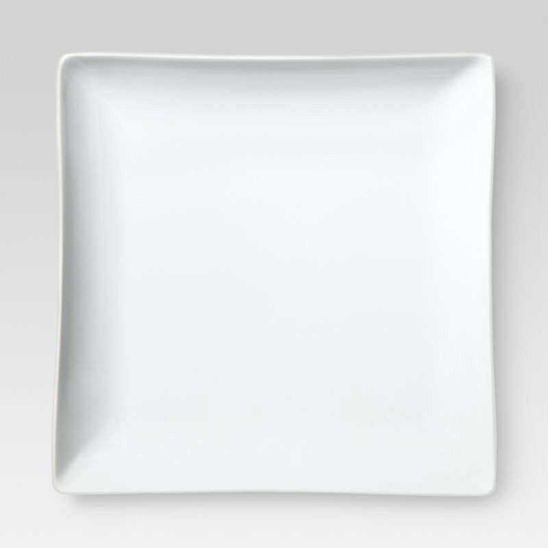 slide 1 of 1, Square Dinner Plate - White 11.3"x10.3" - Threshold™: Porcelain, Microwave & Dishwasher-Safe, Solid Glazed Finish, 1 ct