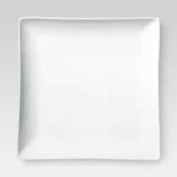 Square Dinner Plate - White 11.3"x10.3" - Threshold™: Porcelain, Microwave & Dishwasher-Safe, Solid Glazed Finish