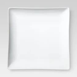 Square Dinner Plate - White 11.3"x10.3" - Threshold™: Porcelain, Microwave & Dishwasher-Safe, Solid Glazed Finish