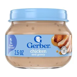 Gerber Baby Food Stage 2 Chicken & Gravy- 2.5oz: For Ages 6 Months and Up, Pureed, No Artificial Colors, No Artificial Flavors