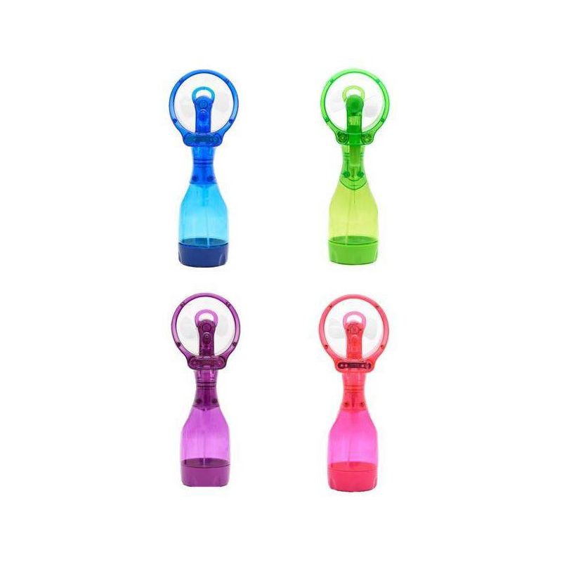 slide 11 of 18, O2COOL Deluxe Handheld Misting Fan Colors May Vary: Portable Personal Spray Fan, Battery Operated, Smooth Plastic Finish, 1 ct