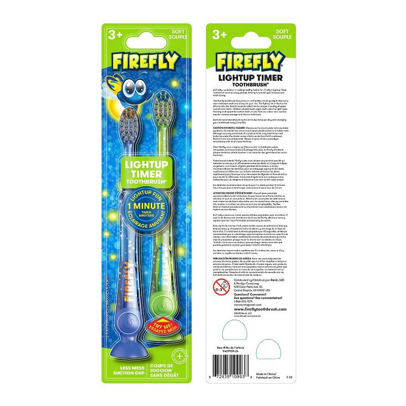 slide 1 of 5, Firefly Oral Care Firefly Kids' Light-Up Timer Toothbrush - Soft - 2ct, 2 ct