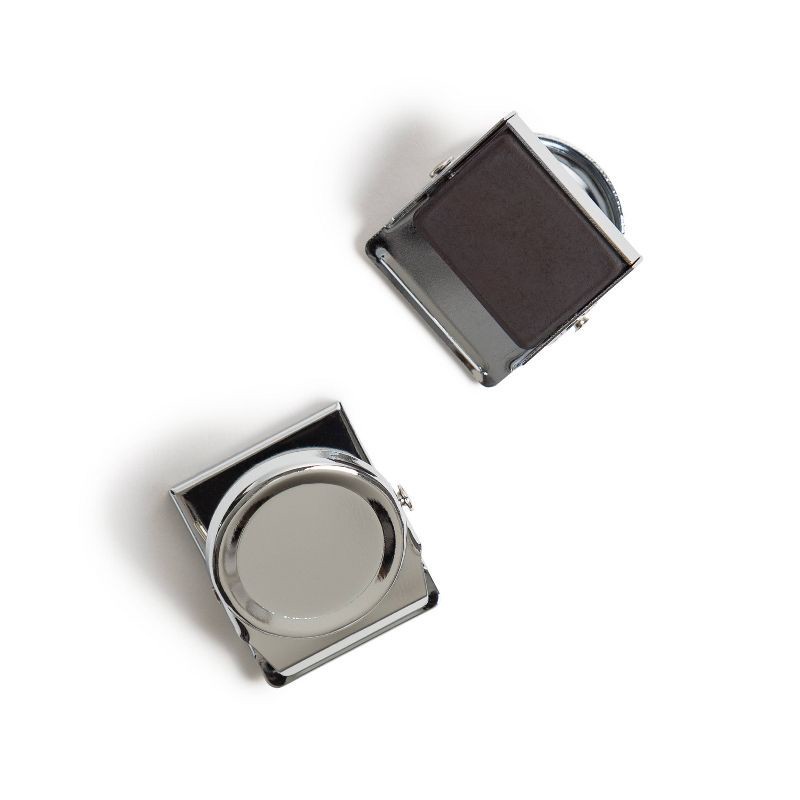 slide 4 of 6, 2ct Magnetic Clips Silver - up&up™: Fridge Magnet Clips, Metal, Black & Silver, 1.45" Height, 2 Pack, 2 ct