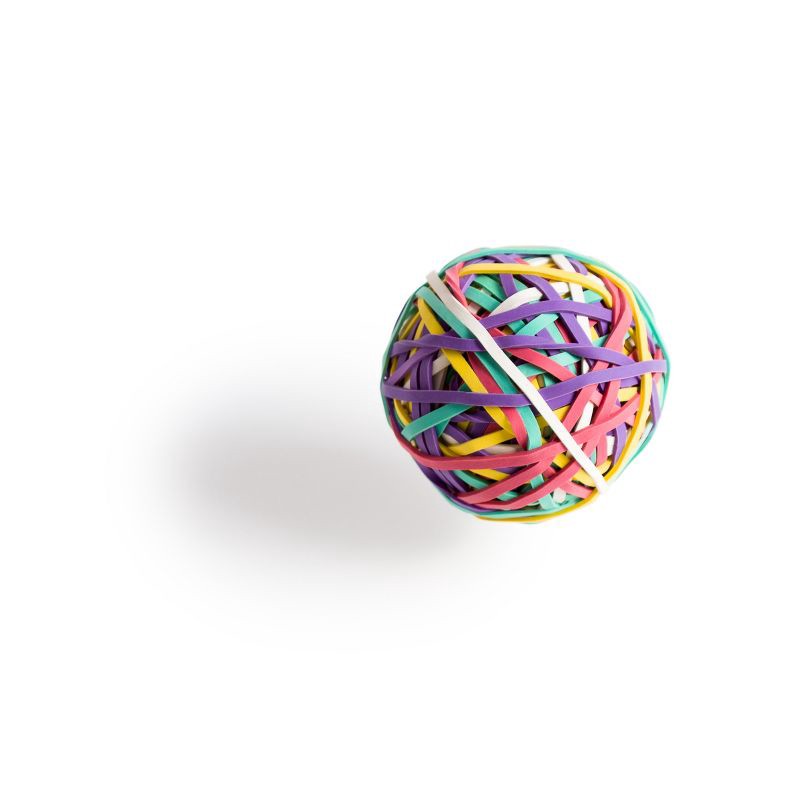 slide 3 of 5, U Brands 5.6oz Rubber Band Ball Assorted Colors: Multicolored Office Stationery, 4.5" Clips & Fasteners, Rubber Material, 5.6 oz