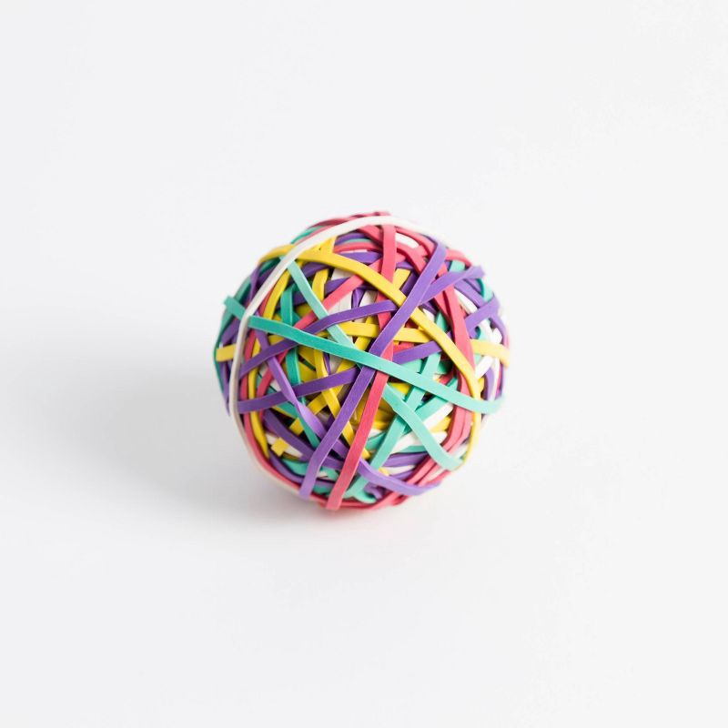 slide 4 of 5, U Brands 5.6oz Rubber Band Ball Assorted Colors: Multicolored Office Stationery, 4.5" Clips & Fasteners, Rubber Material, 5.6 oz
