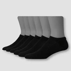 Hanes Premium Men's X-Temp Performance Lightweight No Show Socks 6pk - Black 6-12: Cushioned Sole, Reinforced Heel & Toe