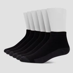 Hanes Premium Men's Xtemp Ultra Cushion 6pk Ankle Socks - Black 6-12: Breathable, Cushioned Sole, Reinforced Heel & Toe