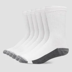 Hanes Premium Men's X-Temp Ultra Cushion Crew Socks 6pk - White 6-12: Breathable, Midweight, Reinforced Toe