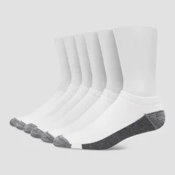 Hanes Premium Men's X-Temp Ultra Cushion Low Cut Socks 6pk - White 6-12: Breathable, Cushioned, Reinforced