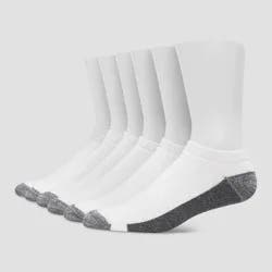 Hanes Premium Men's X-Temp Ultra Cushion Low Cut Socks 6pk - White 6-12: Breathable, Cushioned, Reinforced