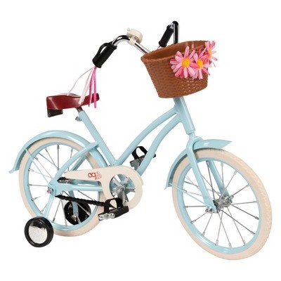 slide 1 of 4, Our Generation Anywhere You Cruise 18" Doll Bicycle - Blue, 1 ct