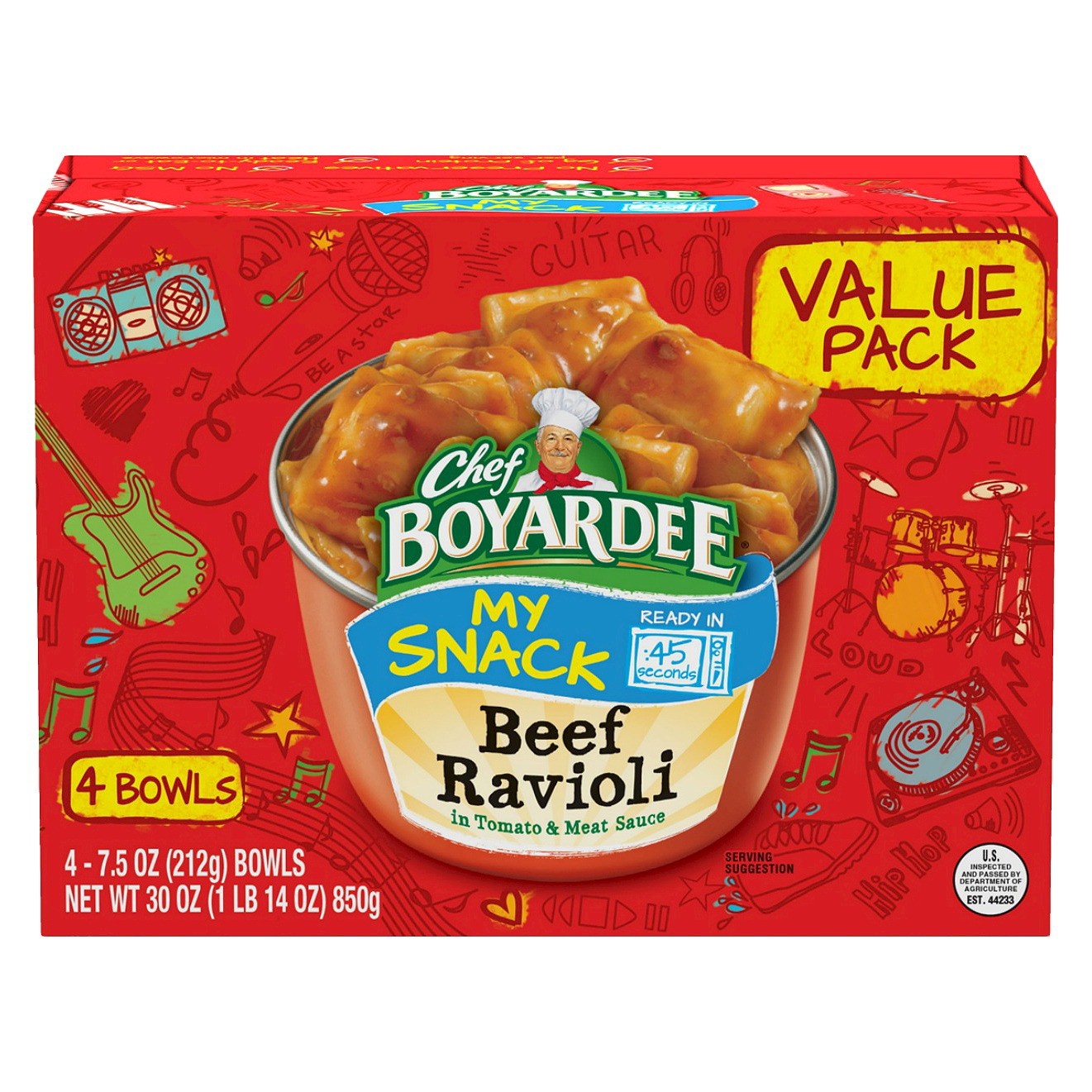 slide 1 of 4, Chef Boyardee Beef Ravioli, 7.5 oz, 30 oz, 4 ct