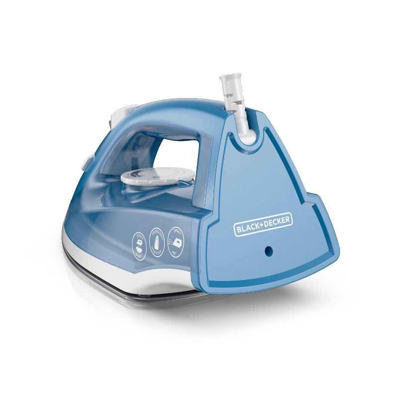 slide 4 of 6, BLACK+DECKER Steam Iron - White: Nonstick Soleplate, Variable Steam, 1200W, Pivoting Cord, 2-Year Warranty, 8ft Cord Length, 8 ft