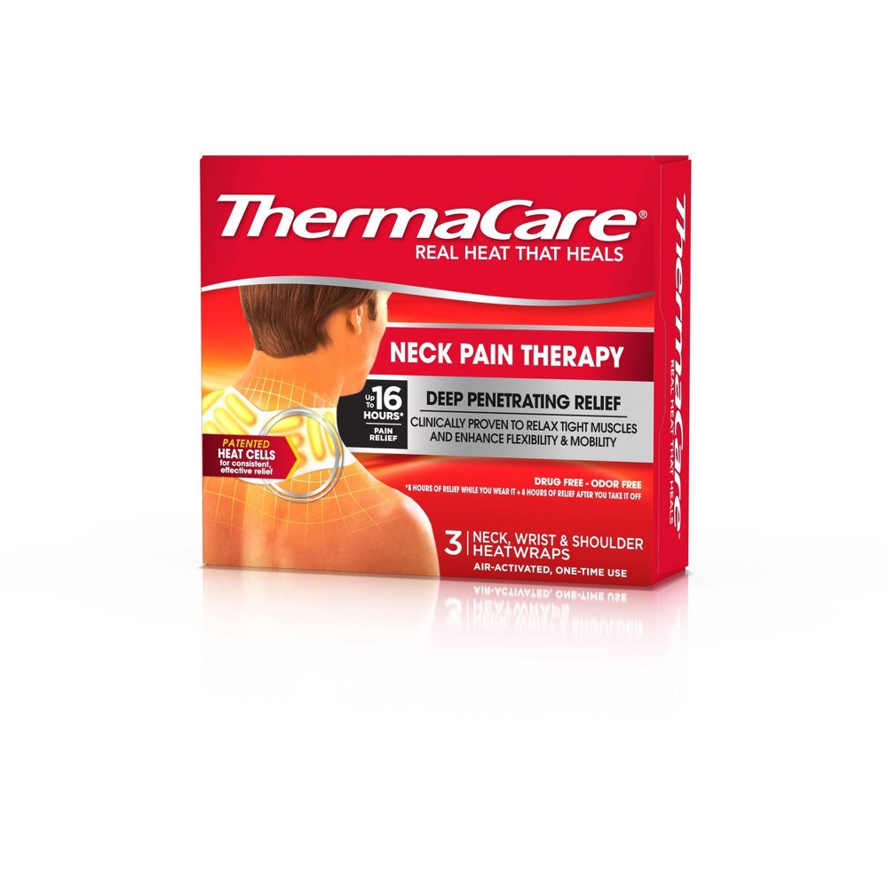 slide 4 of 4, ThermaCare Neck Pain Relief Therapy Heat Wraps - 3ct, 3 ct