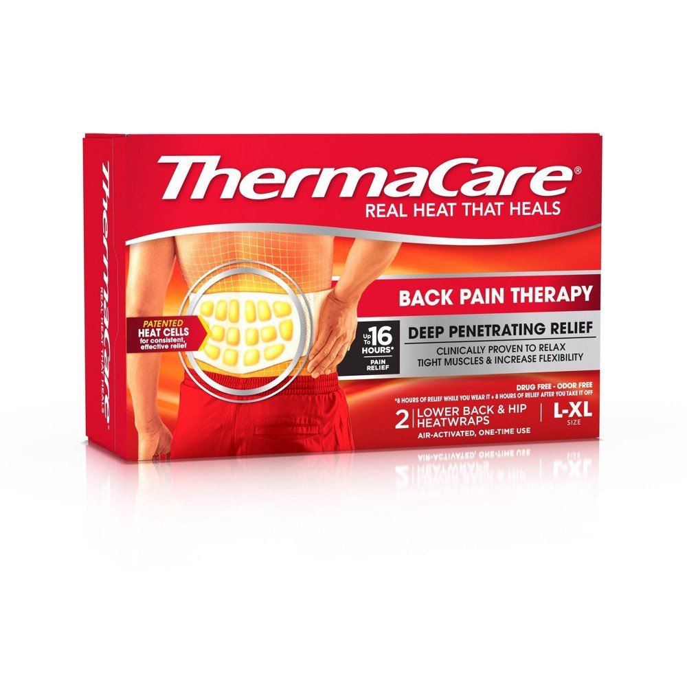 slide 2 of 4, ThermaCare Lower Back & Hip Pain Relief Therapy Heat Wraps - 2ct, 2 ct