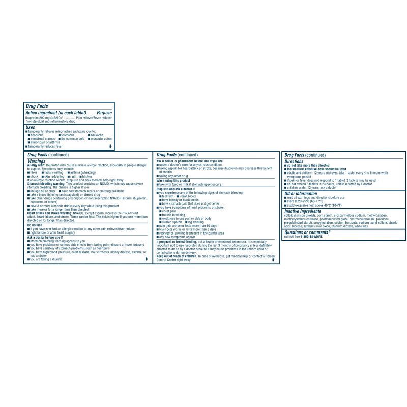 slide 9 of 10, Advil Pain Reliever/Fever Reducer Tablets - Ibuprofen (NSAID) - 300ct, 300 ct